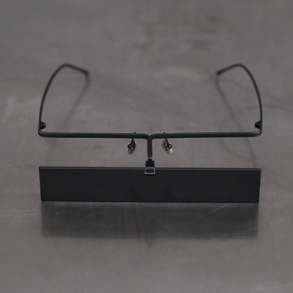 Rigards*UMA WANG RG00UW21 Series Rectangular Glasses RG-RG00UW21-GHSH Antique Black Frame Dark Gray Lenses